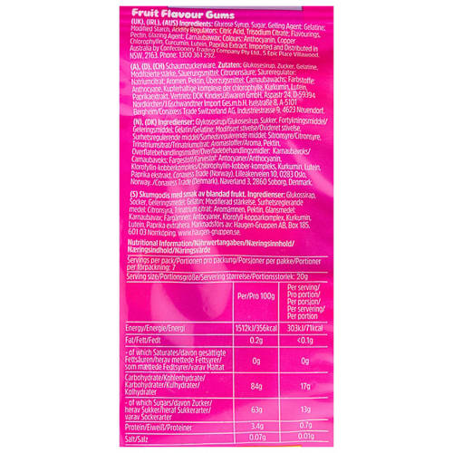 Nutrients 1, Squashies Fizzers 140g