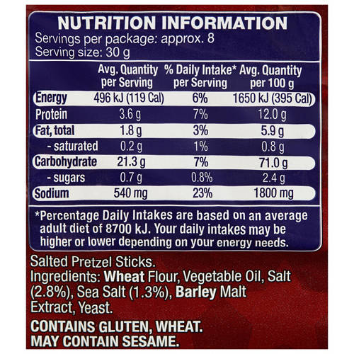 Nutrients 1, Pretzel Sticks 250g