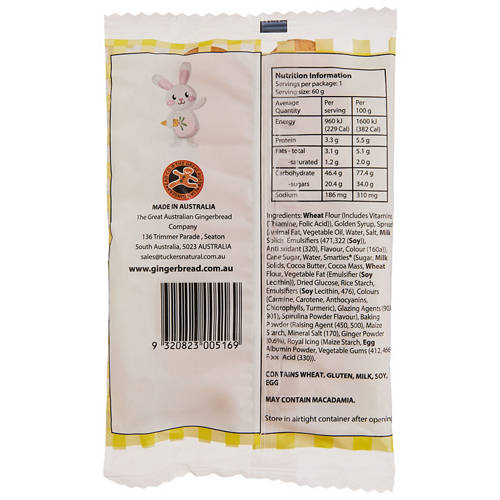 Front shot 2, Gingerbread Easter Bunny 60g