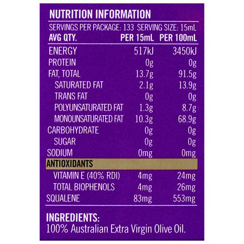 Nutrients 1, Australian Extra Virgin Olive Oil 2L