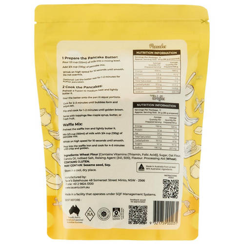 Front shot 2, Pancake and Waffle Mix Banana Flavour 400g