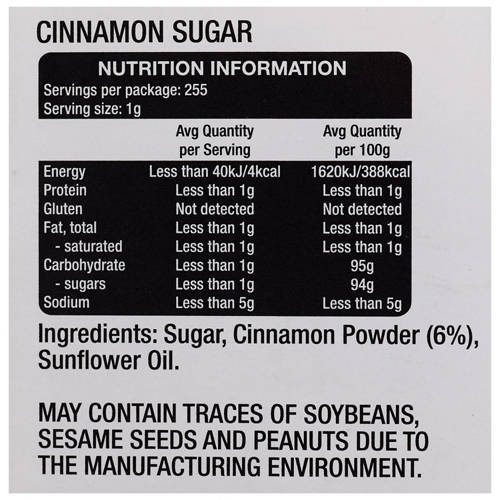 Nutrients 1, Cinnamon Sugar Baking Spice 255g