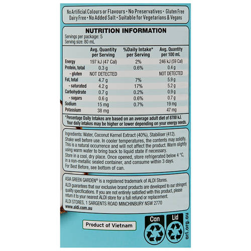 Nutrients 1, Coconut Milk Light 400ml