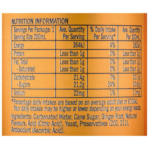 Nutrients 1, Mini Cans Ginger Beer 6 x 200ml