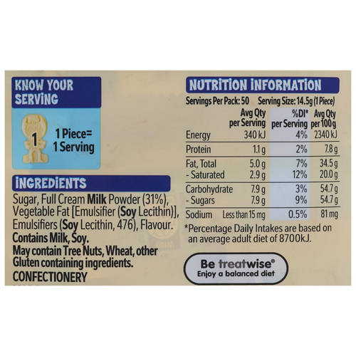 Ingredients 1, Milkybar 50 Pack 725g
