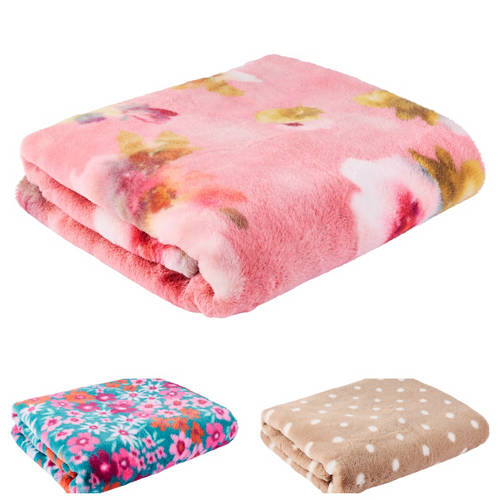 Group 1, Floral Faux Fur Throw