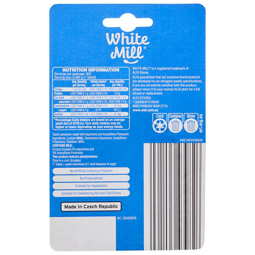 Front shot 2, Sweetner Tablets Aspartame 300 Tablets