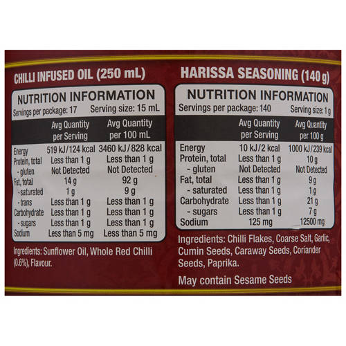 Nutrients 1, Infused Oil & Seasoning Combo Harissa Heat 140g/250ml