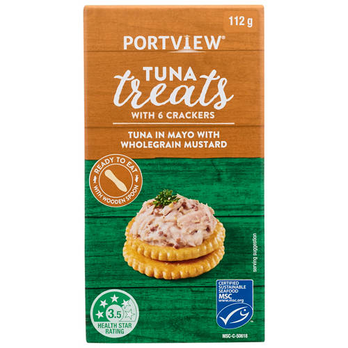 Front shot 2, Mayo with Wholegrain Mustard Tuna Treats with Crackers 112g