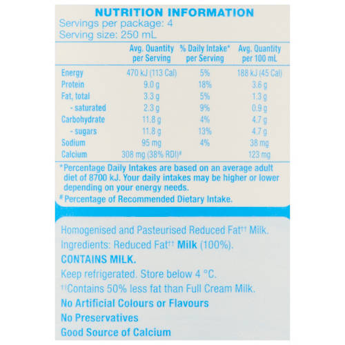 Nutrients 1, Light Milk 1L