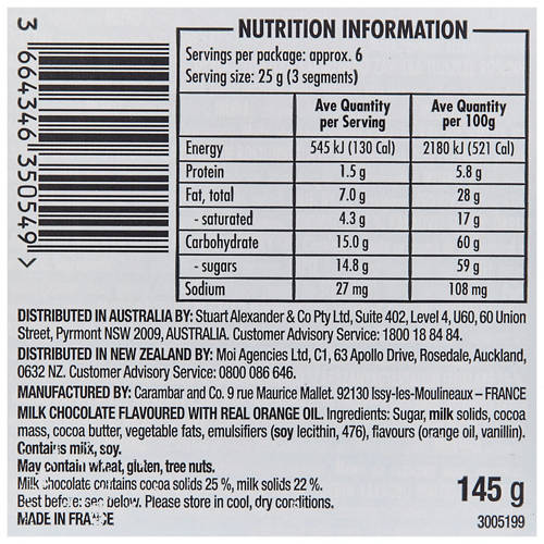 Nutrients 1, Choc Orange 145g