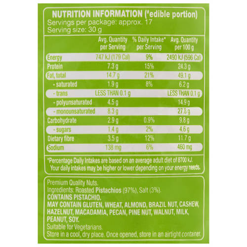 Nutrients 1, Pistachios Roasted & Salted 1kg