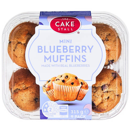 Front shot 2, Mini Blueberry Muffins 9 Pack