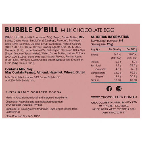 Nutrients 1, Bubble O Bill Egg 160g