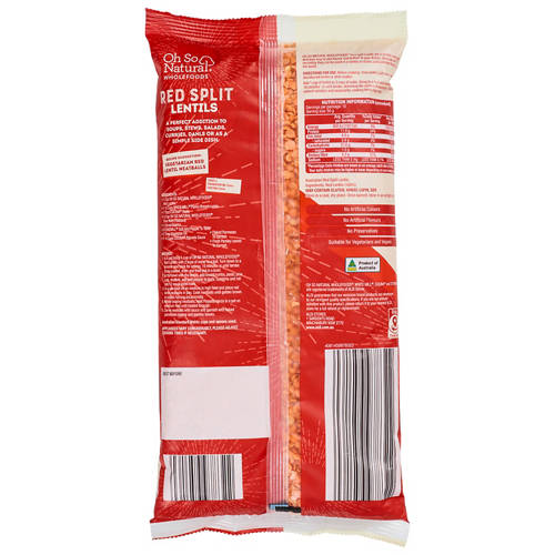 Front shot 2, Red Split Lentils 500g