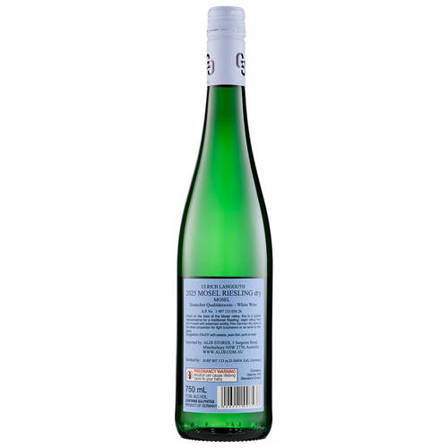Front shot 2, Ulrich Langguth Mosel Dry Riesling 2025 750mL
