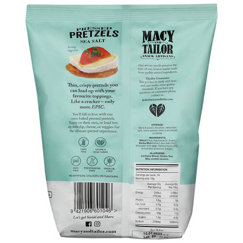 Front shot 2, Pressed Pretzels Sea Salt 180g