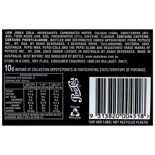 Nutrients 1, Pepsi Max 2L