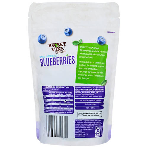 Front shot 2, Sweetened Dried Blueberries 130g