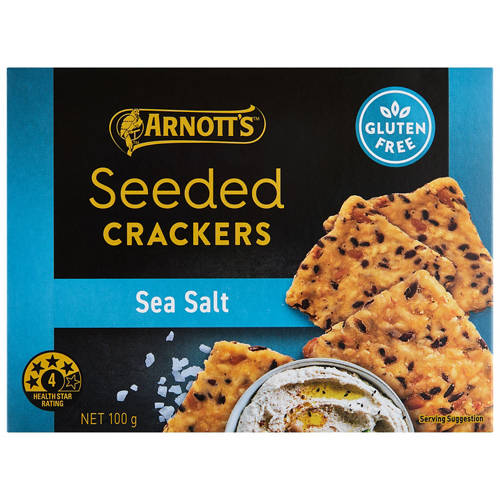 Front shot 2, Seeded Crackers Sea Salt 100g