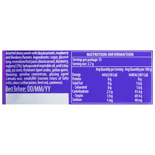 Ingredients 1, Feeling Berry Good Chewy Dragees 150g