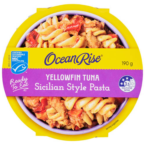 Front shot 2, Yellowfin Tuna & Sicilian Style Pasta Ready Meal 190g