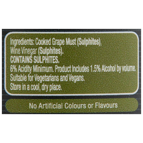 Ingredients 1, Balsamic Vinegar of Modena 250ml