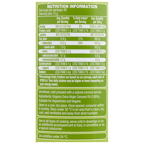 Nutrients 1, Extra Virgin Coconut Oil 900g