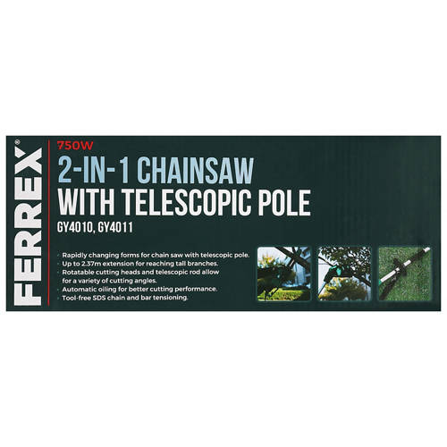 Front shot 4, 2 in 1 Chainsaw with Telescopic Pole
