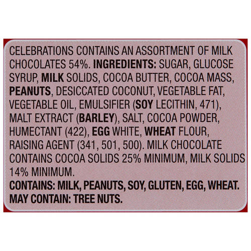 Ingredients 1, Celebrations Gift Box 320g