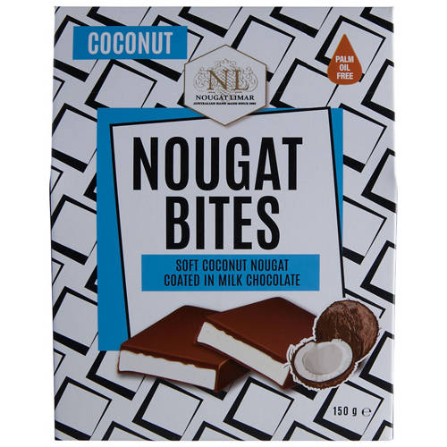 Front shot 2, Chocolate Coated Bites Milk Chocolate Coconut 150g