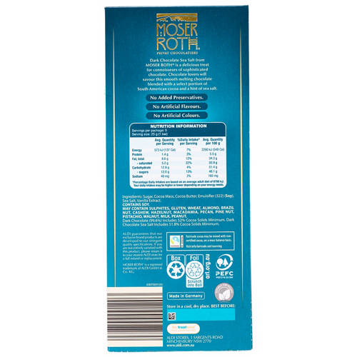 Front shot 2, Finest Dark Sea Salt Chocolate 5 Pack 125g