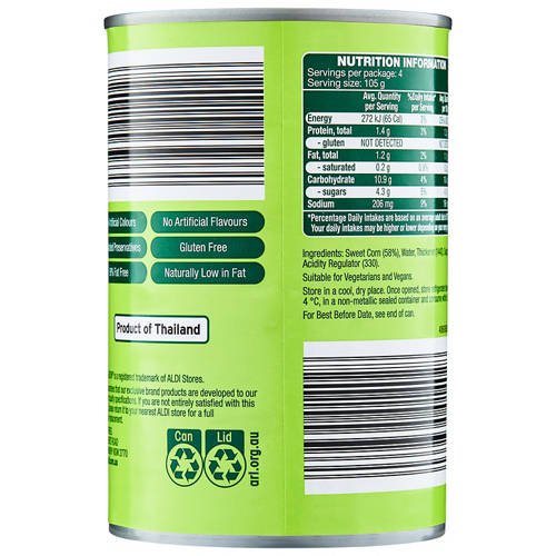 Front shot 3, Creamed Corn 420g