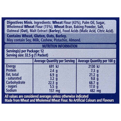 Nutrients 1, McVitie's Digestives Minis Biscuits 12 pack 390g