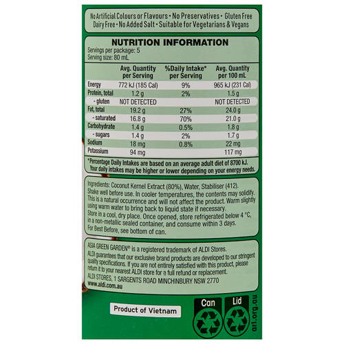 Nutrients 1, Coconut Cream Regular 400ml