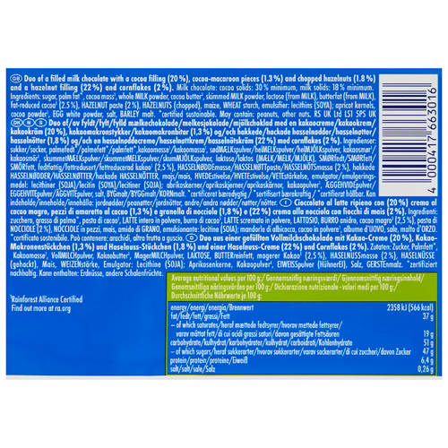 Nutrients 1, Ritter Sport Crunchy Duo 218g