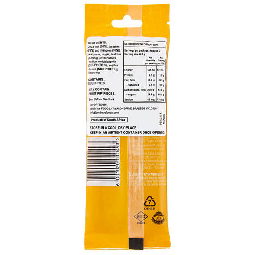 Front shot 2, Dried Peach & Mango Mixed Fruit Roll 80g