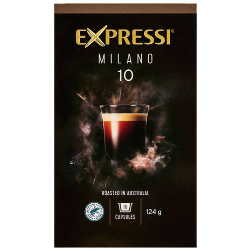 Front shot 2, Milano Coffee Capsules 16 Pack 124g