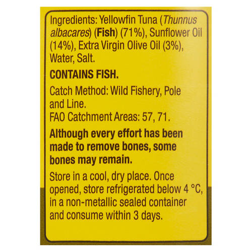 Ingredients 1, Yellowfin Tuna Italian Style in Oil 425g