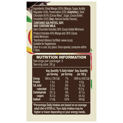 Nutrients 1, Dark Chocolate Dipped Mango 90g