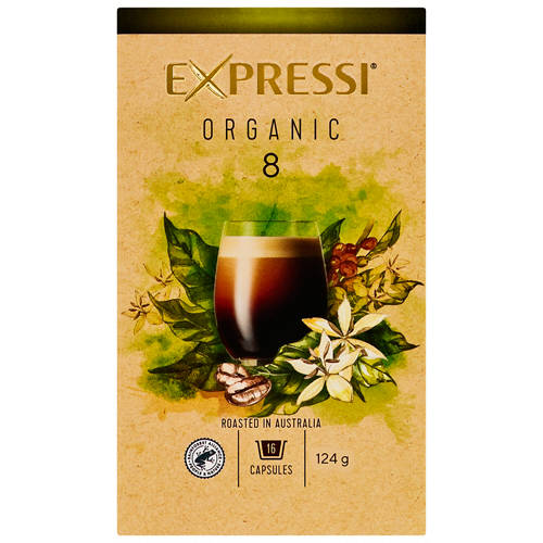 Front shot 2, Organic Coffee Capsules 16 Pack 124g
