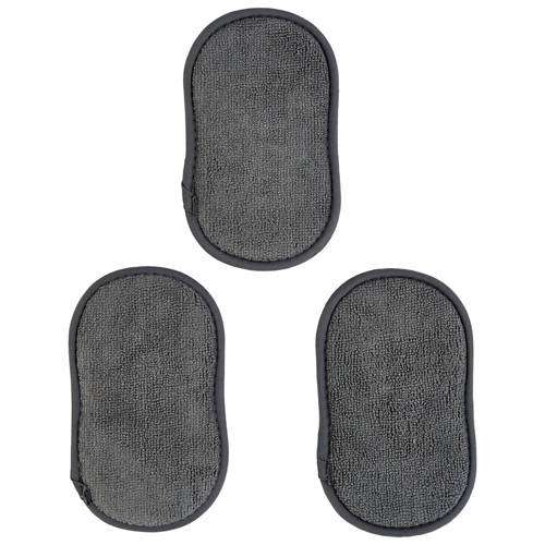 Front shot 3, Microfibre Sponge with Scourer 3 Pack