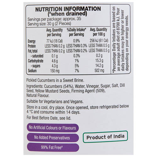 Nutrients 1, Sweet and Sour Cucumber 1.95kg