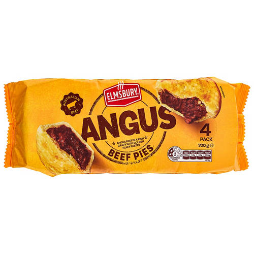 Front shot 2, Angus Beef Pies 4 Pack 700g