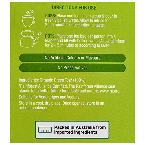 Nutrients 1, Organic Green Tea Bags 50 Pack 75g