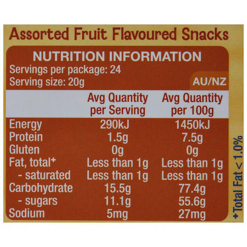 Nutrients 1, Assorted Flavoured Snacks 24 Pack 480g
