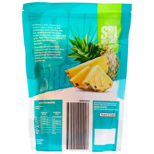 Front shot 2, Dried Pineapple Chunks 200g