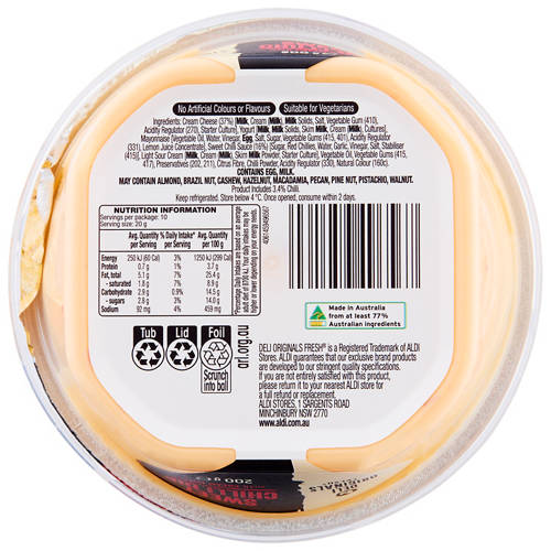Front shot 3, Deli Originals Fresh Sweet Chilli Dip 200g