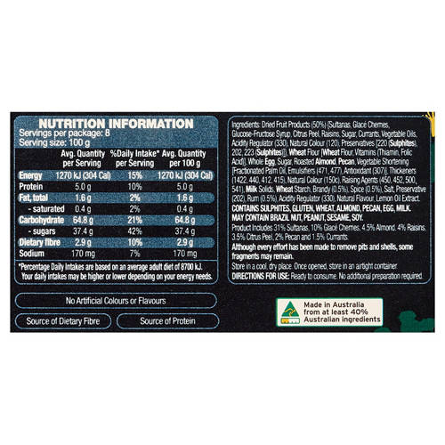 Nutrients 1, Christmas Fruit Cake 800g