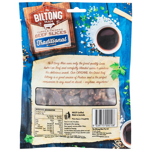Front shot 2, Traditional Sliced Biltong 180g